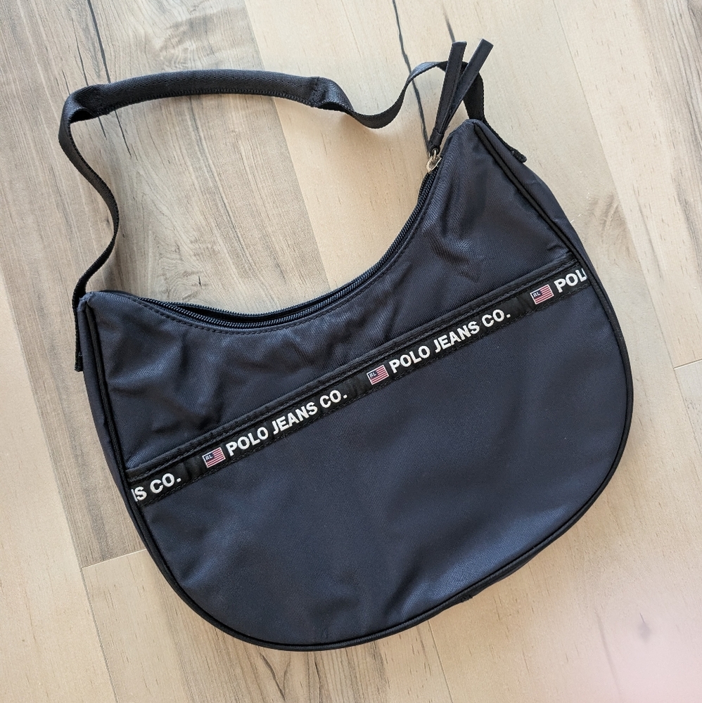 Ralph Lauren Polo Jeans Co. Navy Nylon Vintage Shoulder Bag Purse